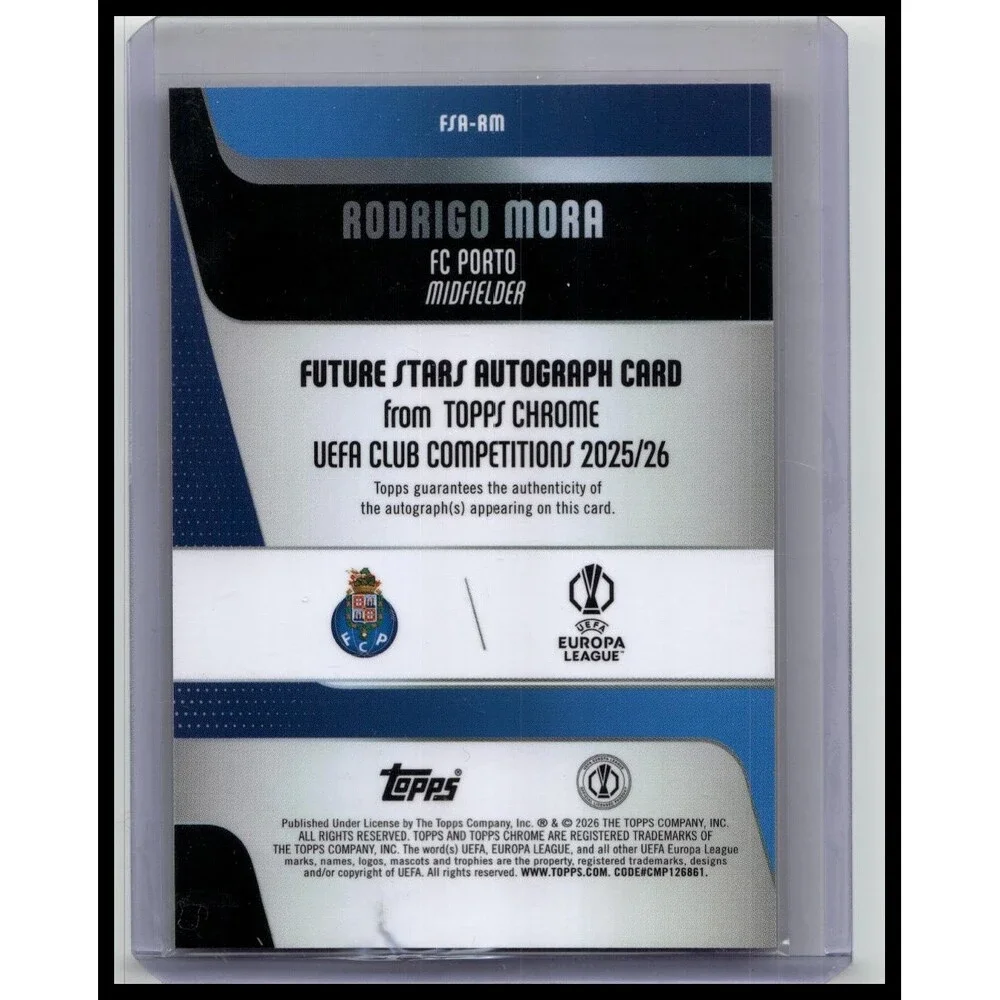 2025-26 Topps Chrome UEFA s Rodrigo Mora #FSA-RM s Auto Pink #/250